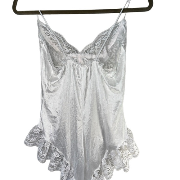 VTG  Tosca of California Pink Rose Satin Lace Teddy Bodysuit Small Snap Bottom - Picture 2 of 15